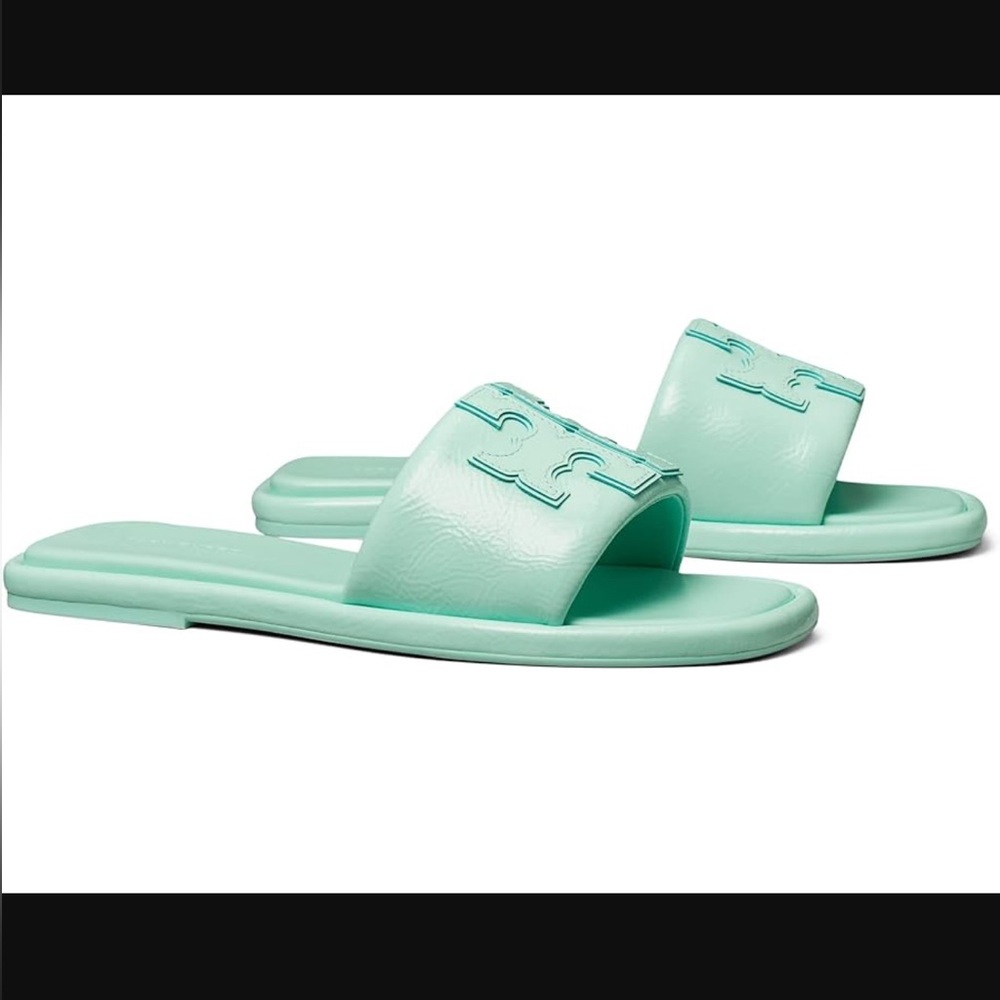 Tory Burch Double T Sport Slides - 10.5 - Picture 2 of 11